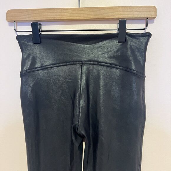 SPANX Shape Faux Leather Leggings in Black Size Small Regular - Picture 8 of 10